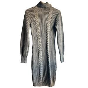 Almost Famous Cozy Turtleneck Fluffy Sweater Dress